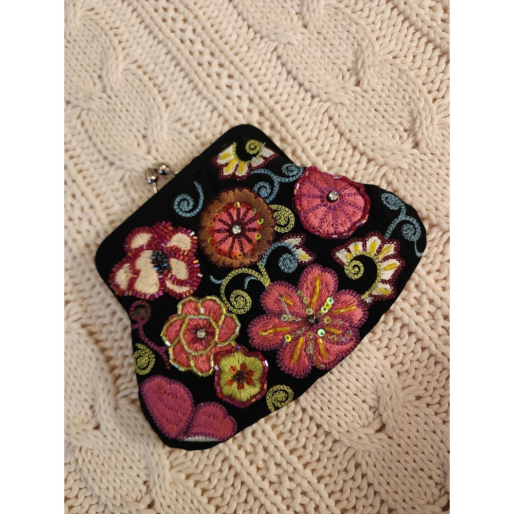 Vera Bradley 25th Anniversary Beaded Velvet Clutch Bag